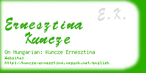 ernesztina kuncze business card